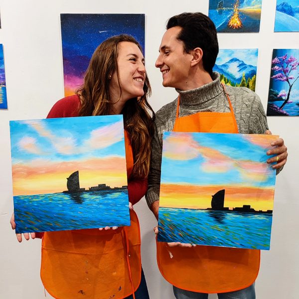 Atardecer Vela Actividades pareja familia pintar Barcelona Pincelea.jpg
