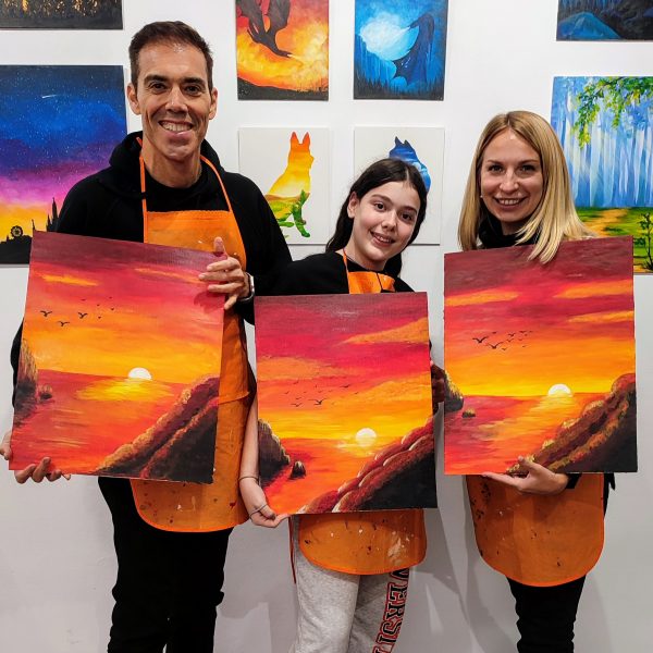 Atardecer mar Pintar actividades