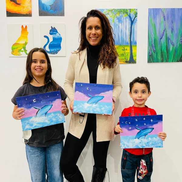 Ballena pintar en familia barcelona pincelea