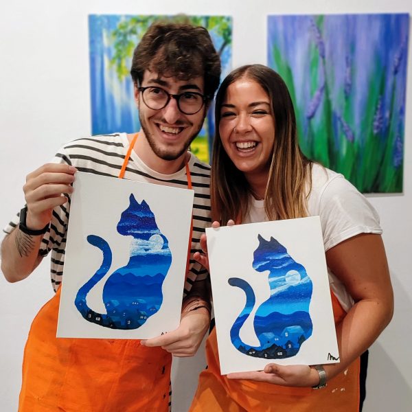 Cat escuela arte y vino pintura