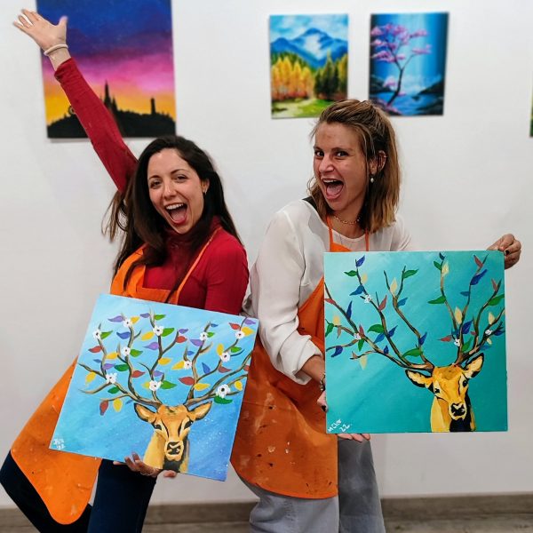 Ciervo actividad divertida pintrar Barcelona Pincelea