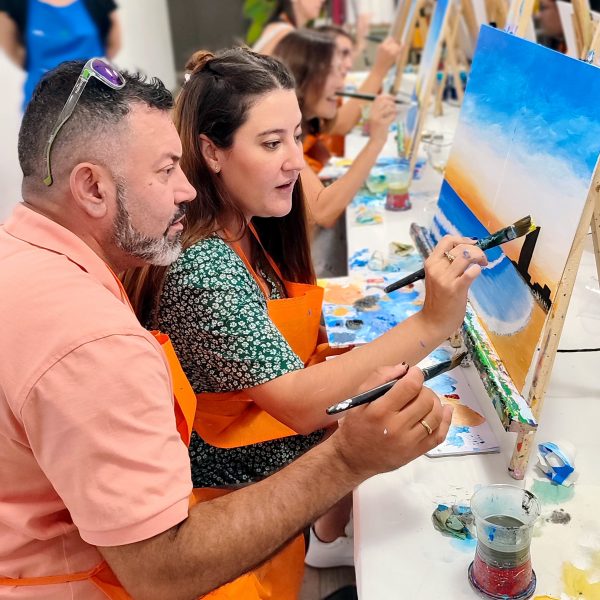 La Barceloneta Pintar cuadro Barcelona Pincelea arte vino