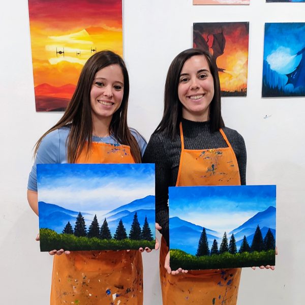 Montseny Pintar un cuadro amigas art wine arte vino Barcelona Pincelea